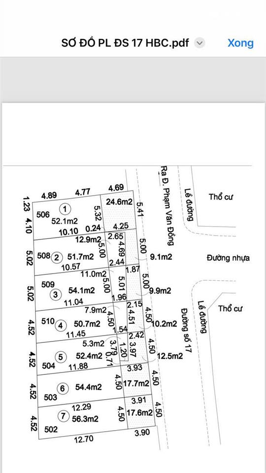 Bán gấp 77m đất mặt tiền đường 17 gần sông sài gòn và phạm văn đồng