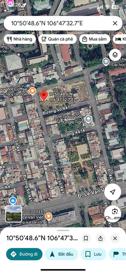 Bán gấp 72m đất mặt tiền đường kinh doanh 447 lê văn việt quận 9 ngay đại học gtvt