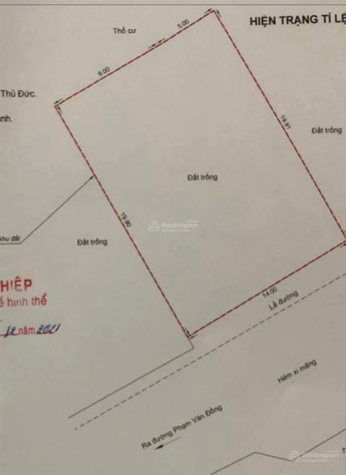 Bán 290m2 đất full thổ cư hẻm xe hơi 8m phạm văn đồng ngay tttm gigamall hiệp bình chánh thủ đức