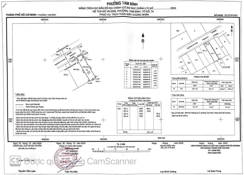 Lô f0 mặt tiền đường số 3 tam bình 80m2 ngang 4,5m