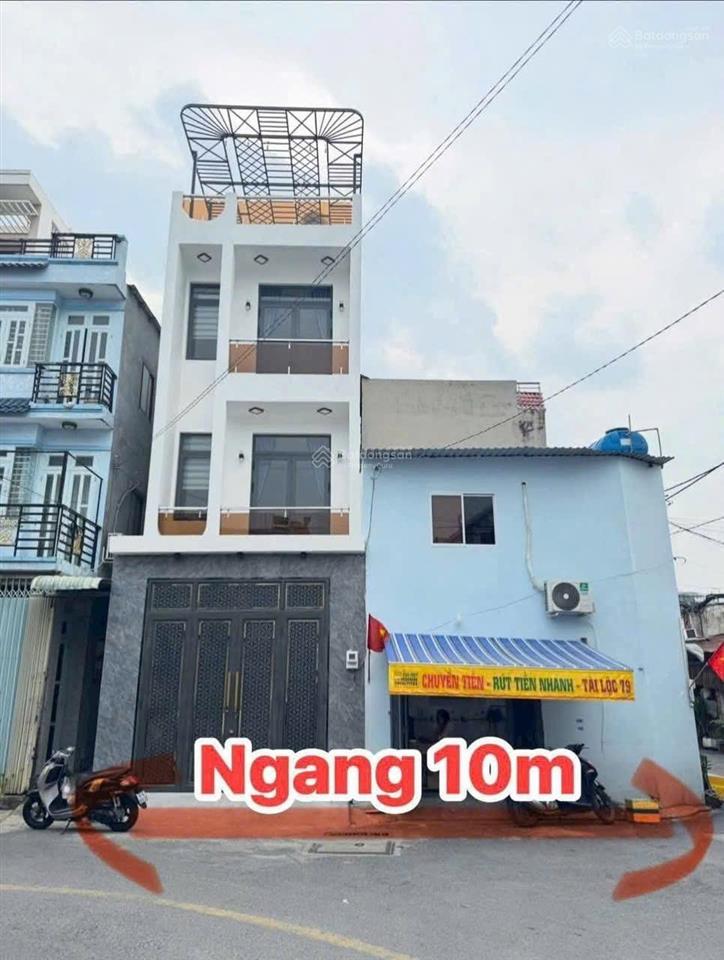 Bán nhà 10m x14m xây mới 1 trệt, 2 lầu mặt tiền buôn bán đường liên khu 2  5, hiệp thành, q12