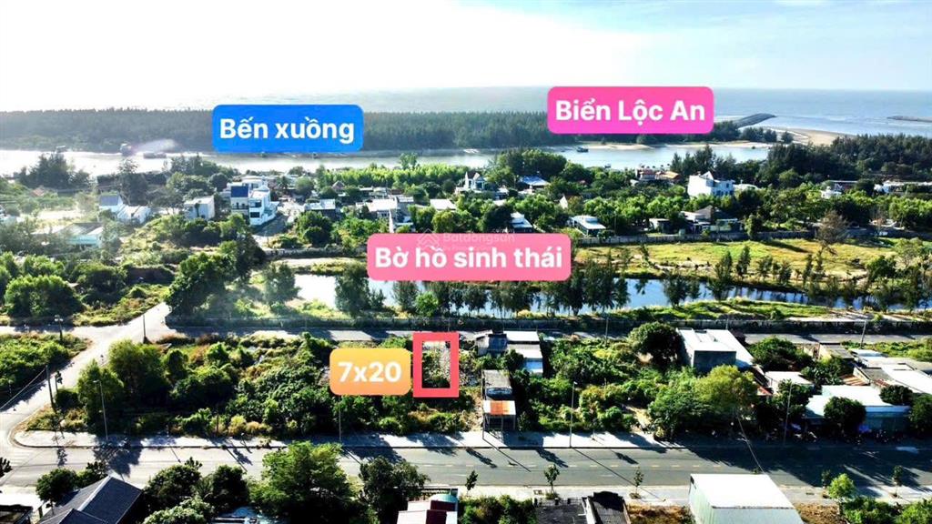 Đất ven biển lộc an  gần hồ sinh thái, mặt tiền đường nhựa lớn, hướng đông nam, cách biển 500m