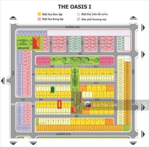 Bán biệt thự 03 tầng the oasis 1, giá 7tỷ. nhà mới, đẹp, thoáng mát, ngang 7m. 1 trệt 02 lầu.