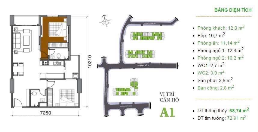 Bán căn hộ chung cư bộ công an căn block a, thoáng đẹp dt 72m2