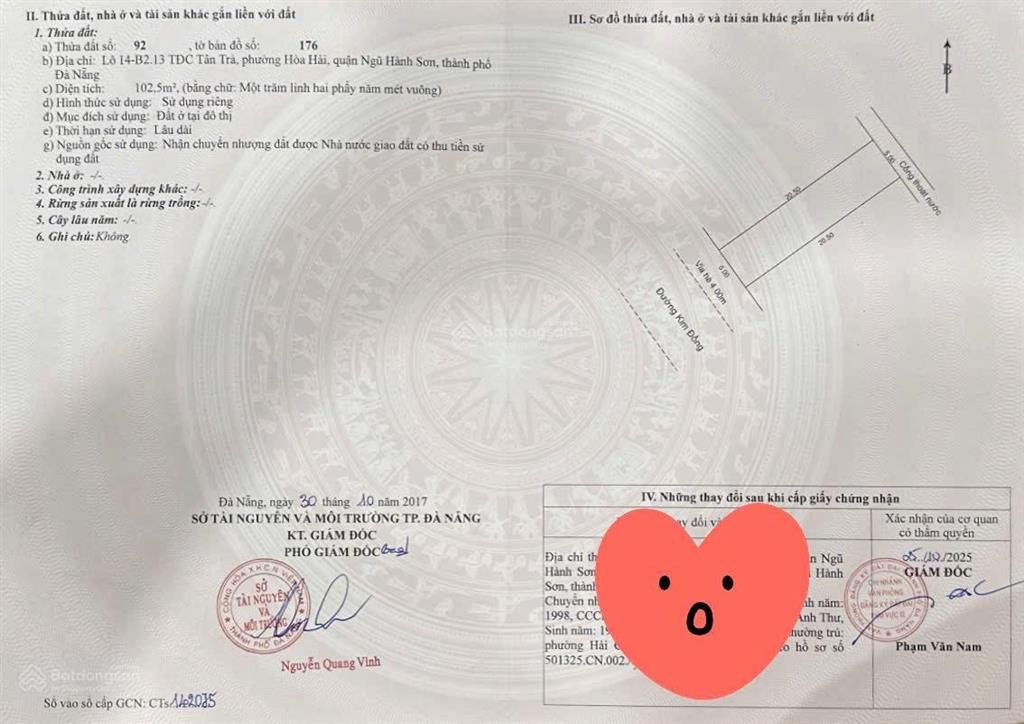 Bán lô đất trục 7m5 kim đồng, gần bãi tắm tân trà. thích hợp an cư  đầu tư sinh lời (5 tỷ 2 )