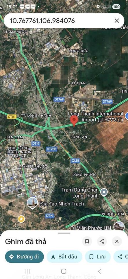Đất lớn ngay sân bay long thành, 47000m2 (4,7ha) giá 118 tỷ tl