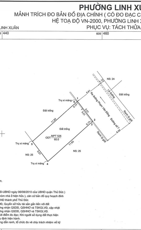 Bán đất ở chính chủ diện tích 60m2, ngang 5m, đường số 7, phường linh tây, tp. thủ đức (cũ)