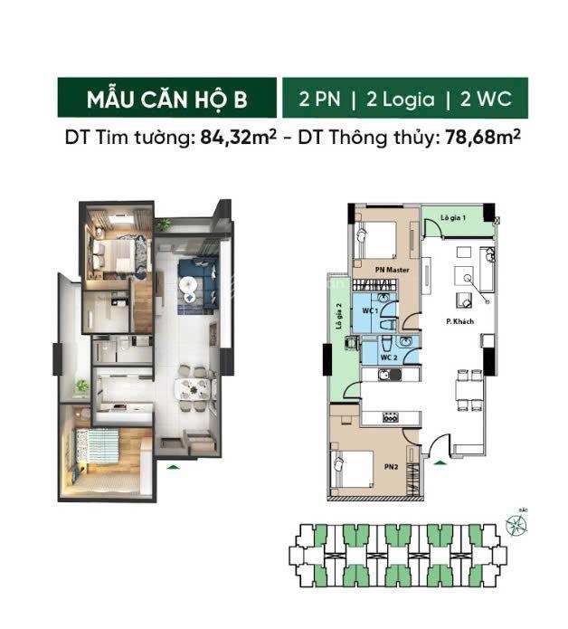 Bán căn conic boulevard 2pn/84m2/shr nhà có sẵn tầng 9 block b view công viên, hỗ trợ vay nh 75%