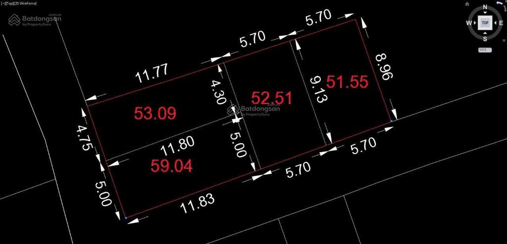 Bán đất hẻm xe tải 389 ql13 ngay cổng vạn phúc dt 52m2 ngang 5,7m khu xd 1t 1l 2l giá 6,6 tỷ tl