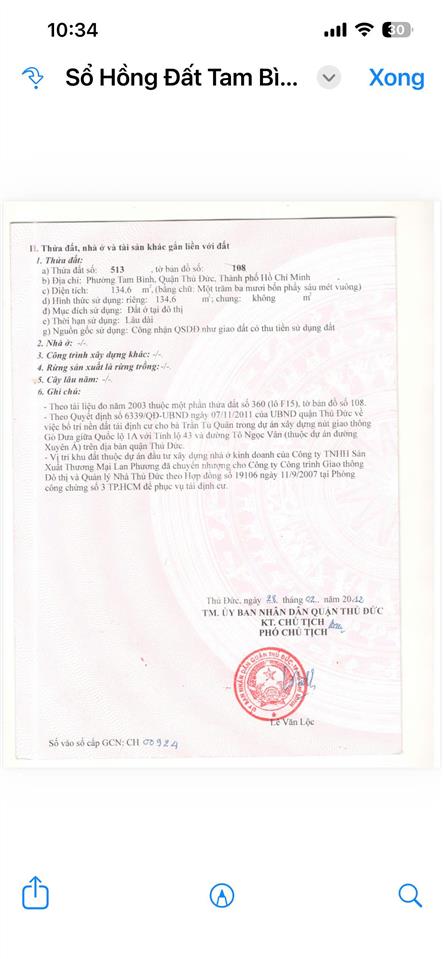 Bán lô góc kdc lan phương phường tam bình ngay vđ 2 vòng xoay gò dưa dt 135 m2(7 x 21) giá 12t (tl)