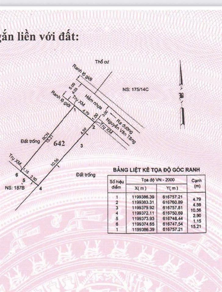 Đất hẻm xe hơi đường nguyễn văn tăng, long thạnh mỹ, quận 9 cũ, dt 67m2 giá 3,65ty