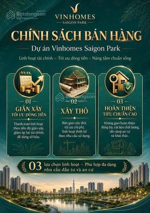Chính thức nhận booking dự án vinhomes saigon park. hóc môn