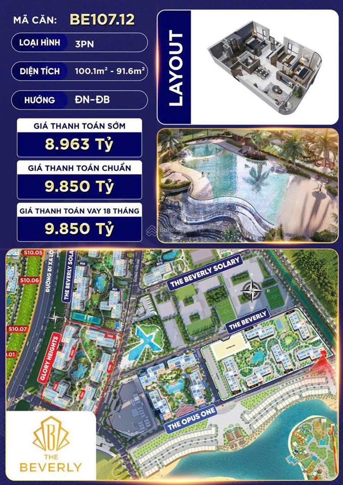 Siêu phẩm 3pn view pháo hoa  công viên 36ha  view sông đẹp bậc nhất the beverly