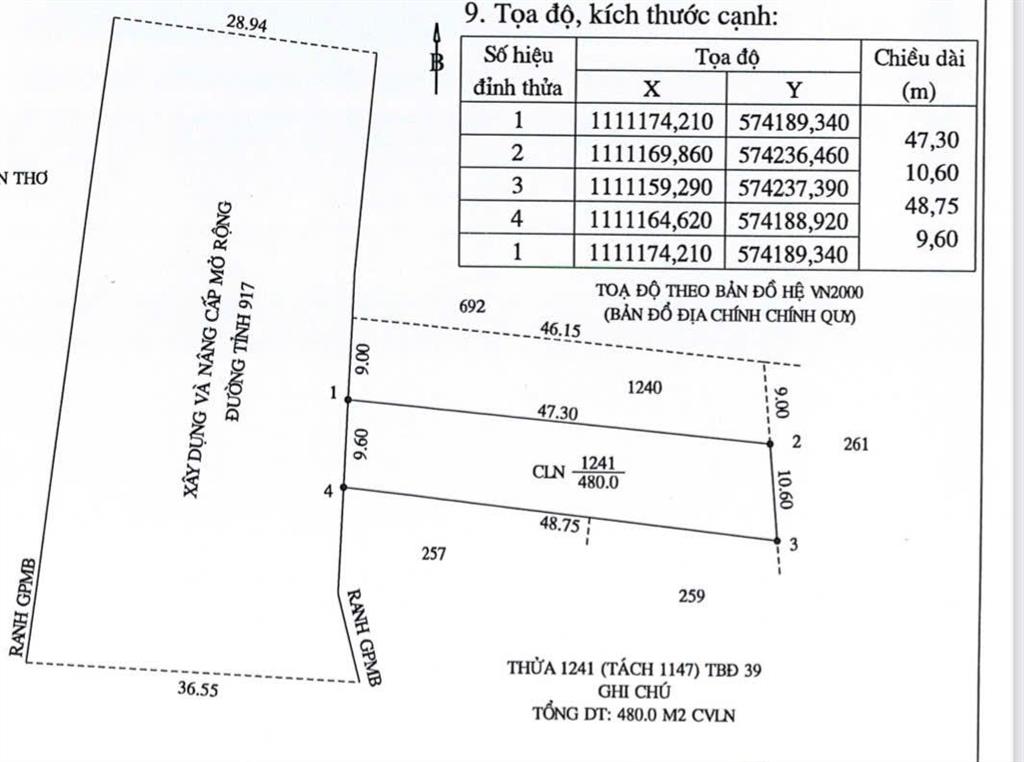 Bán lô đất lớn mặt tiền đường tỉnh 917 (nguyễn chí thanh mới) giai đoạn 2