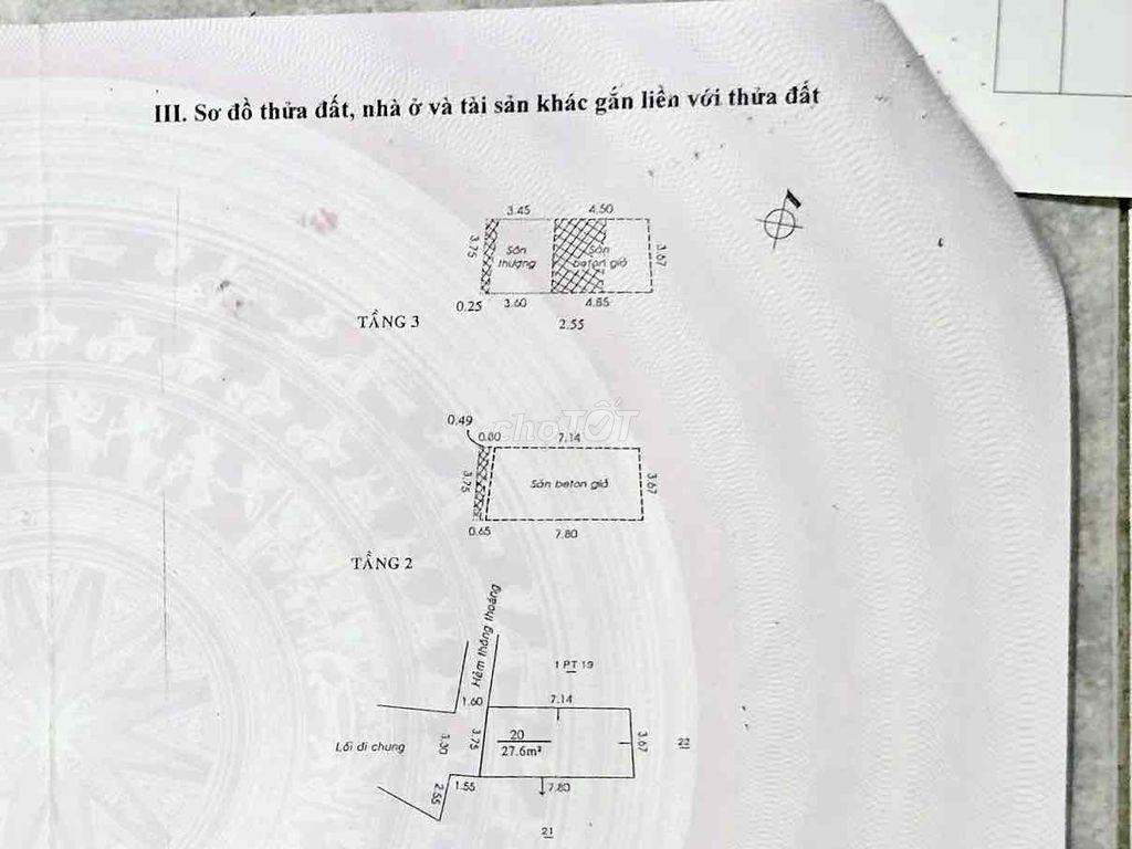 NHÀ CHO ĐẦU TƯ CHỢ TÂN BÌNH 3 TẦNG* 63m2 * ĐƯỜNG PHÚ HOÀ TÂN BÌNH