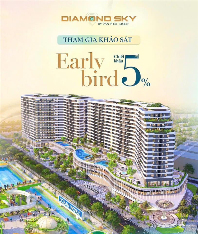 Nổi bật căn hộ diamond sky  khu đô thị vạn phúc mua trực tiếp cđt thanh toán giãn chiết khấu cao