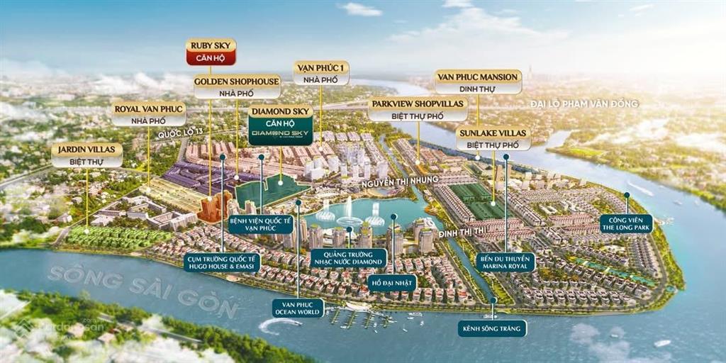 Nổi bật căn hộ diamond sky  khu đô thị vạn phúc mua trực tiếp cđt thanh toán giãn chiết khấu cao