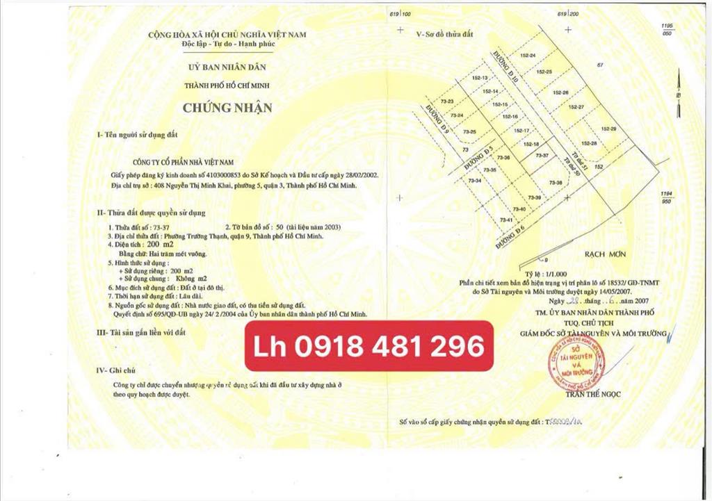 Bán đất dự án bcr nhà việt nam đường tam đa q9 gần chợ long trường (200m2) 42 tr/m2