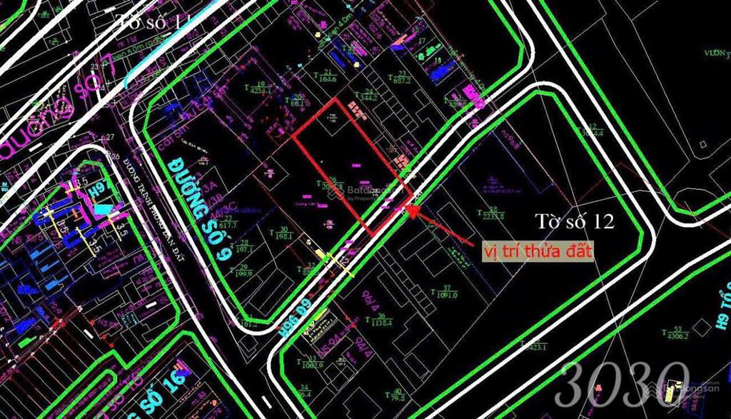 Bán đất full thổ cư đường số 9 (phạm văn đồng) p. linh tây gần chợ thủ đức (2.156m2) 50 tr/m2