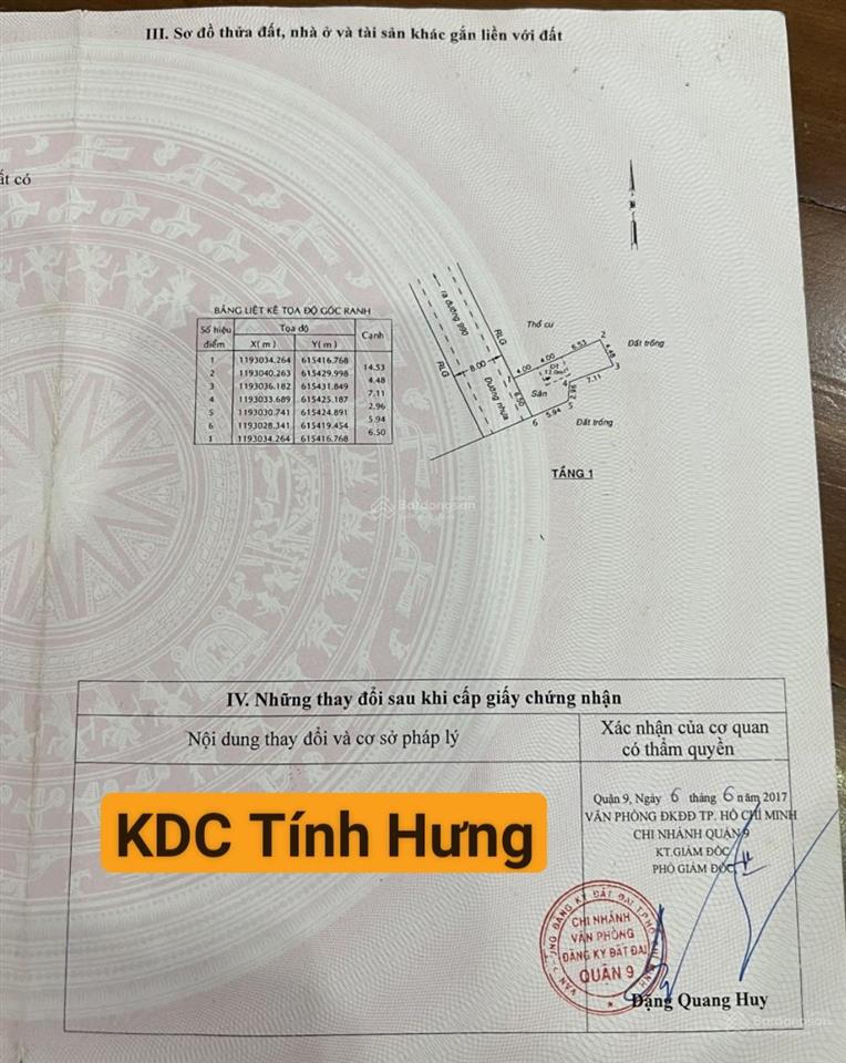 Bán đất ở đô thị kdc tín hưng đường nguyễn thị tư gần chợ long trường q9 cũ (76.8m²) 4 tỷ