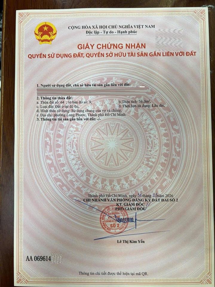 Bán đất ở tại đô thị da tín hưng đường long phước gần cầu long đại view mặt sông đn (56m²) 3.580 tỷ