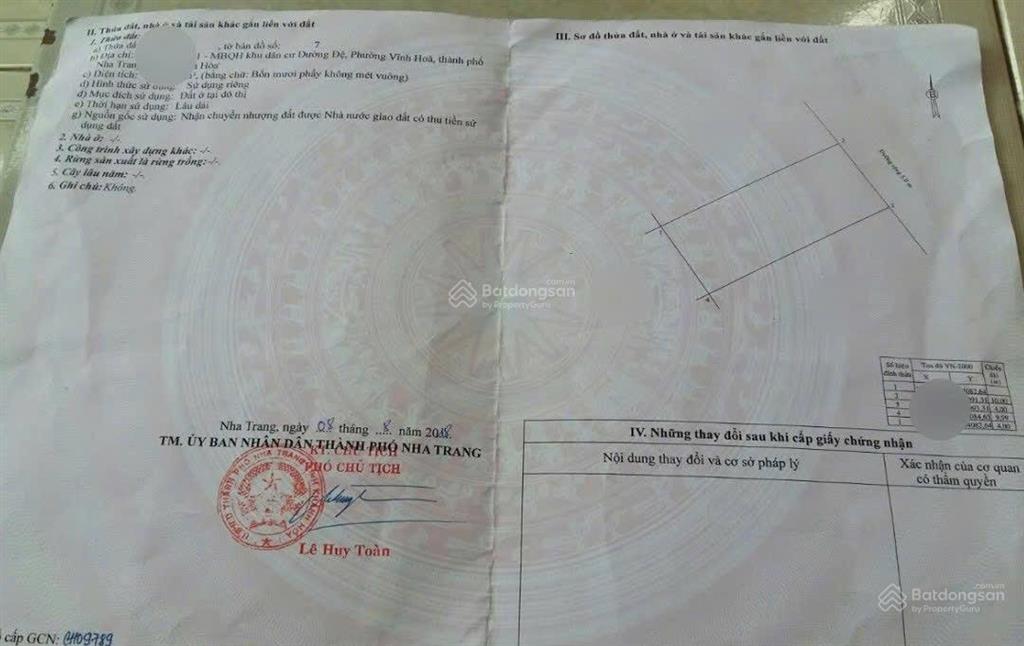 Chủ bên nước ngoài bán đất chưa qua đầu tư khu tái định cư hòn xện  bắc nha trang. giá chỉ 2.7 tỷ