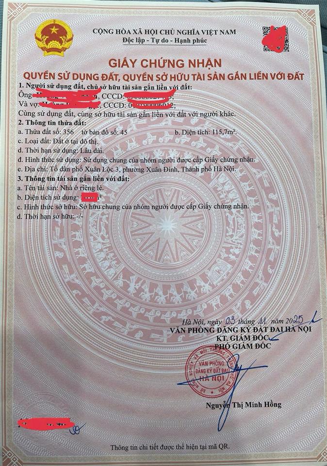 Bán ccmn xuân đỉnh, cv hoà bình, sổ hồng từng căn, mặt ngõ thoáng đẹp, giá rẻ