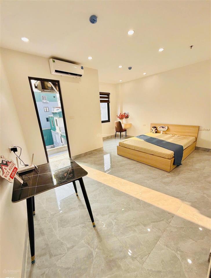 Tòa chdv giang văn minh, dòng tiền ~7%, trước nhà 3m, 21p kk, 40m ra phố, ga cát linh, pccc