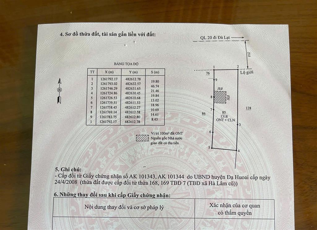 Bán đất mặt tiền QL20 - Đạ Huoai 2, Lâm Đồng - Diện tích 1362m2