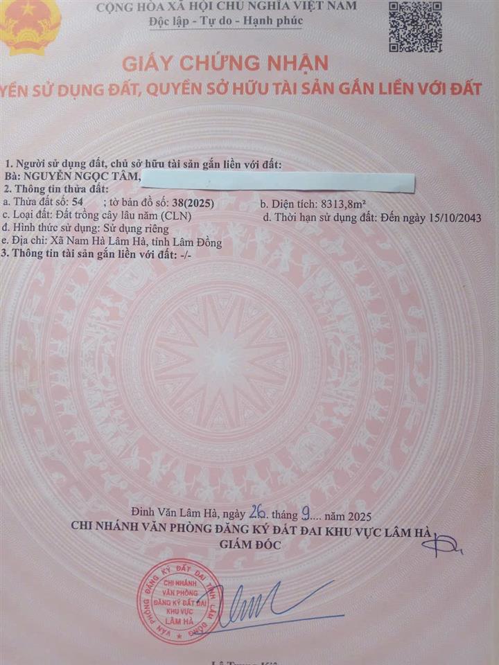 ĐẤT ĐẸP – GIÁ TỐT - CẦN BÁN LÔ ĐẤT 2 MẶT TIỀN 8.313,8 M² TẠI XÃ NAM HÀ LÂM HÀ, TỈNH LÂM
