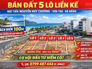 Bán quỹ đất 5 lô liền kề mặt tiền nguyễn huy chương trục thông biển 100m  sơn trà  đà nẵng