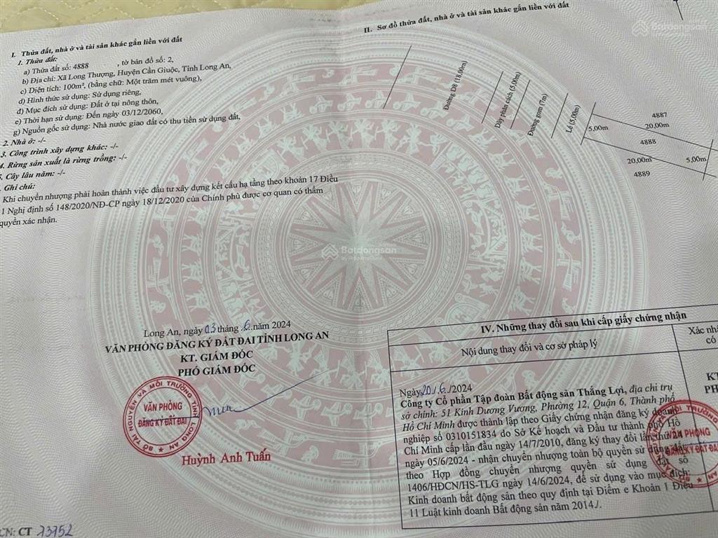 Bán lô đất mặt tiền 50m diện tích 100m2  giá 3 tỷ550 dự án the sol city, long an