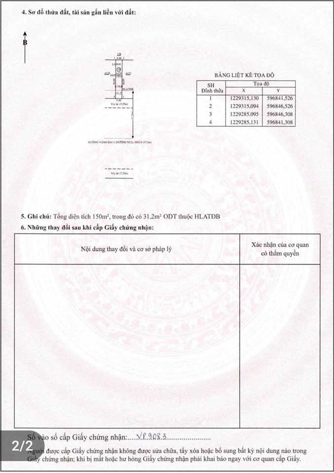 Bán đất tại vành đai 4, mặt tiền 5m, giá 2.6 tỷ, 150m2, công chứng ngay