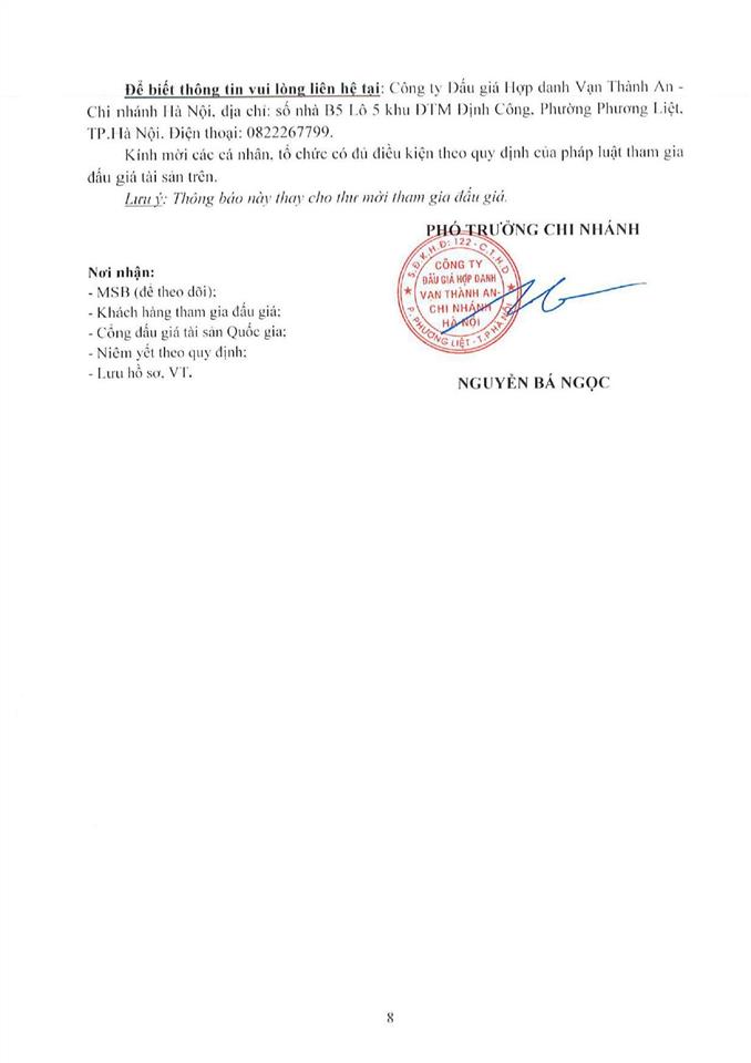 Thông báo đấu giá quyền sử dụng đất và tài sản gắn liền với đất