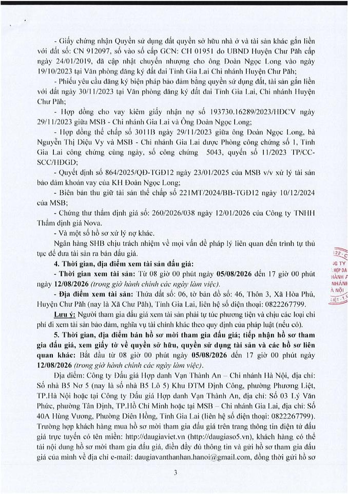 Thông báo đấu giá quyền sử dụng đất và tài sản khác gắn liền với đất