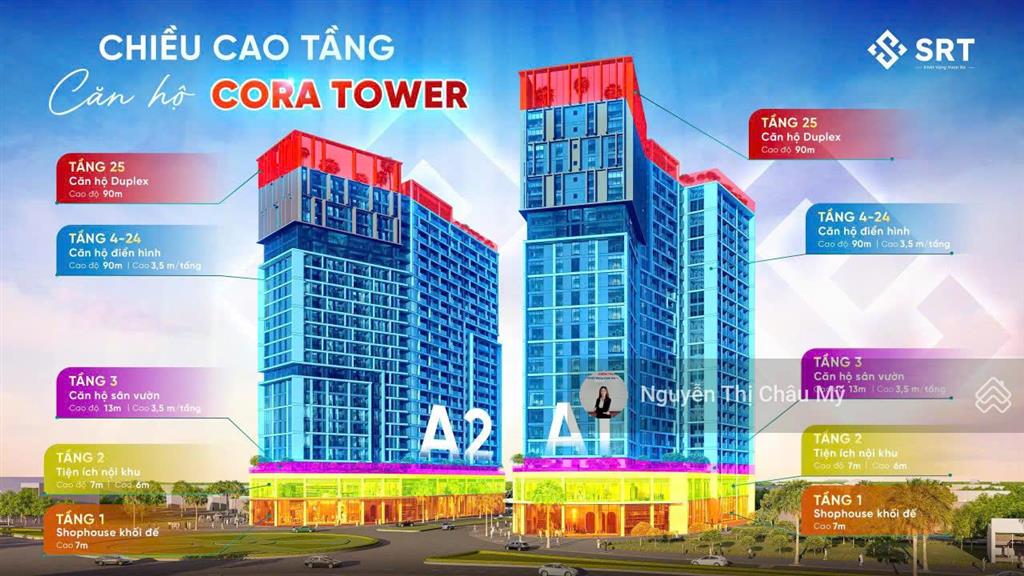Căn hộ 3pn giỏ hàng view sông cora tower  tầng cao 17 căn góc  châu mỹ srt