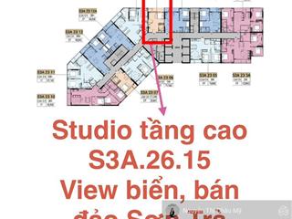 Châu mỹ srt  căn hộ studio toà s3a tầng 26  view hướng đông mát view biển, bán đảo the symphony