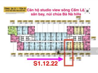 Căn studio tầng trung view trực diện sông cẩm lệ  thành phố  toà s1  ms châu mỹ