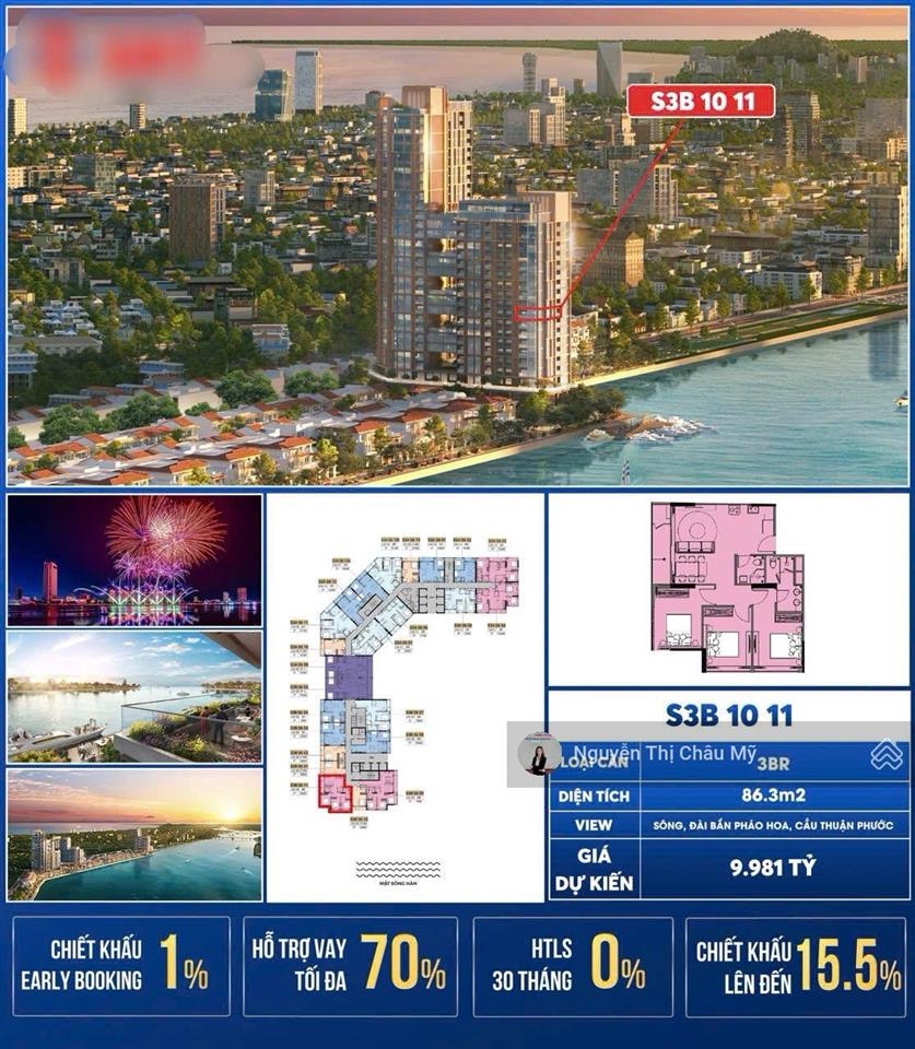 Căn hộ 3pn tòa s3b view sông hàn hiếm có đẹp tại dự án sun symphony  châu mỹ