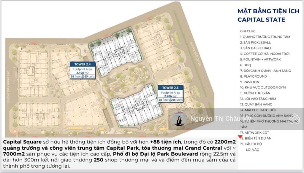 Châu mỹ srt  căn hộ 2br capital square  tòa c1  tòa times place