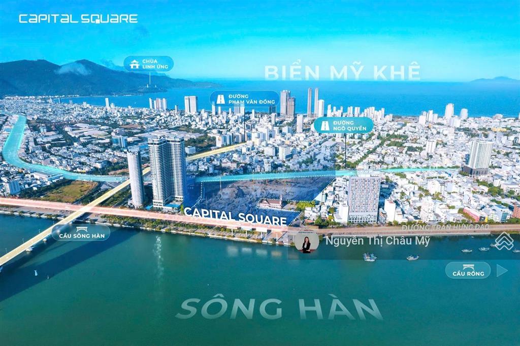 Châu mỹ srt  căn hộ 1br căn góc capital square  tòa c1 times  view sông hàn, biển  nội khu