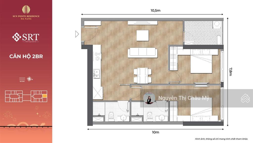 2pn tầng 09 view sông hàn  cầu trần thị lý  toà t1  sun ponte  ms châu mỹ