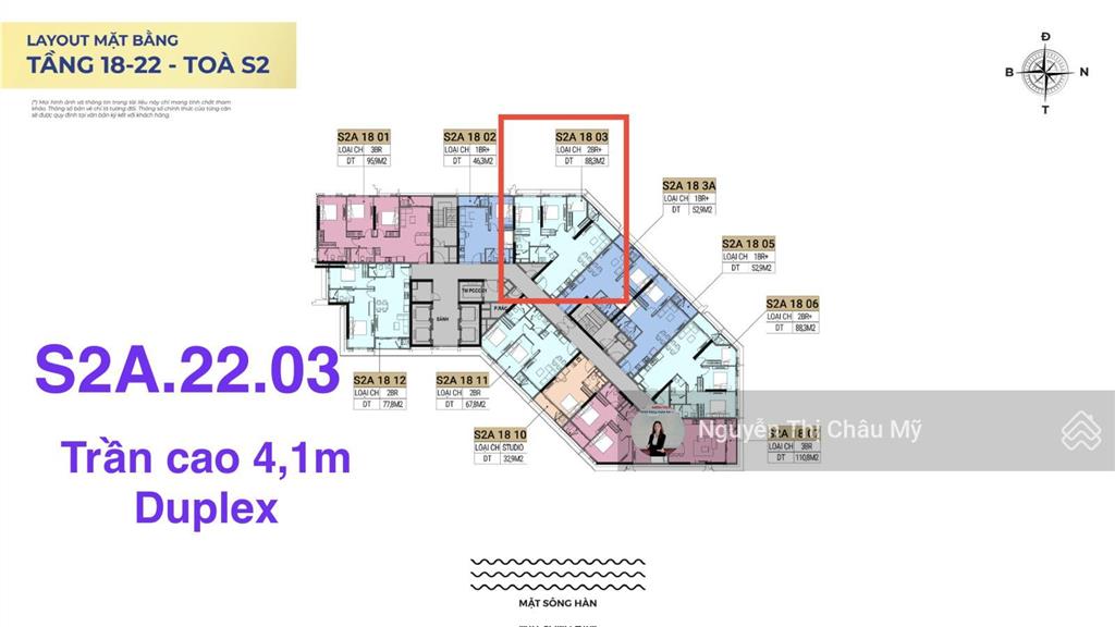 Căn góc view 240 độ toà s2a  trần cao 4,1m tầng cao 22  symphony  châu mỹ