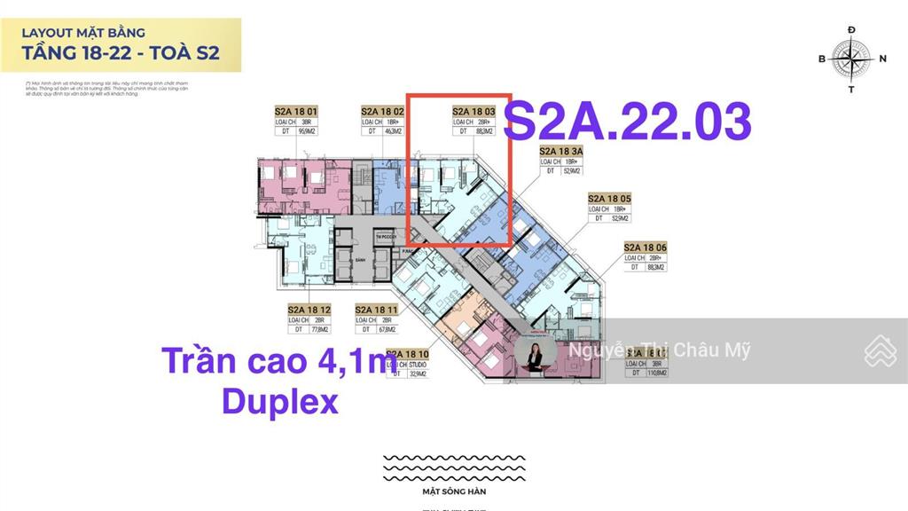 Căn góc view 240 độ toà s2a  trần cao 4,1m tầng cao 22  symphony  châu mỹ