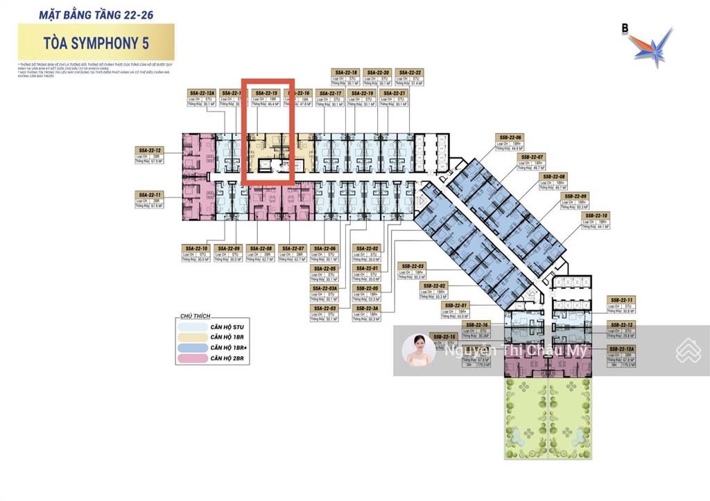 Căn hộ 1br tầng cao giá thanh toán sớm hơn 2,3 tỷ/căn  symphony 5 trung tâm sông hàn  châu mỹ srt