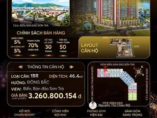 Căn hộ 1br tầng cao giá thanh toán sớm từ 2,3 tỷ/căn symphony5 trung tâm sông hàn châu mỹ srt