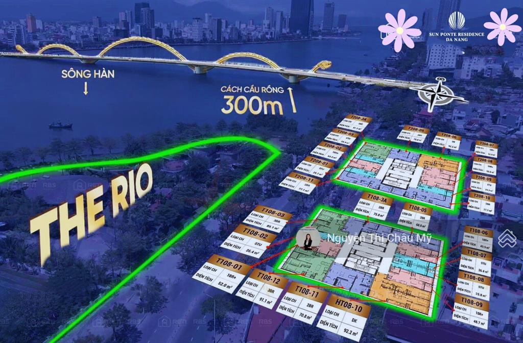 1pn + tầng 09 view biển bán đảo hướng đông  toà t1  sun ponte  ms châu mỹ