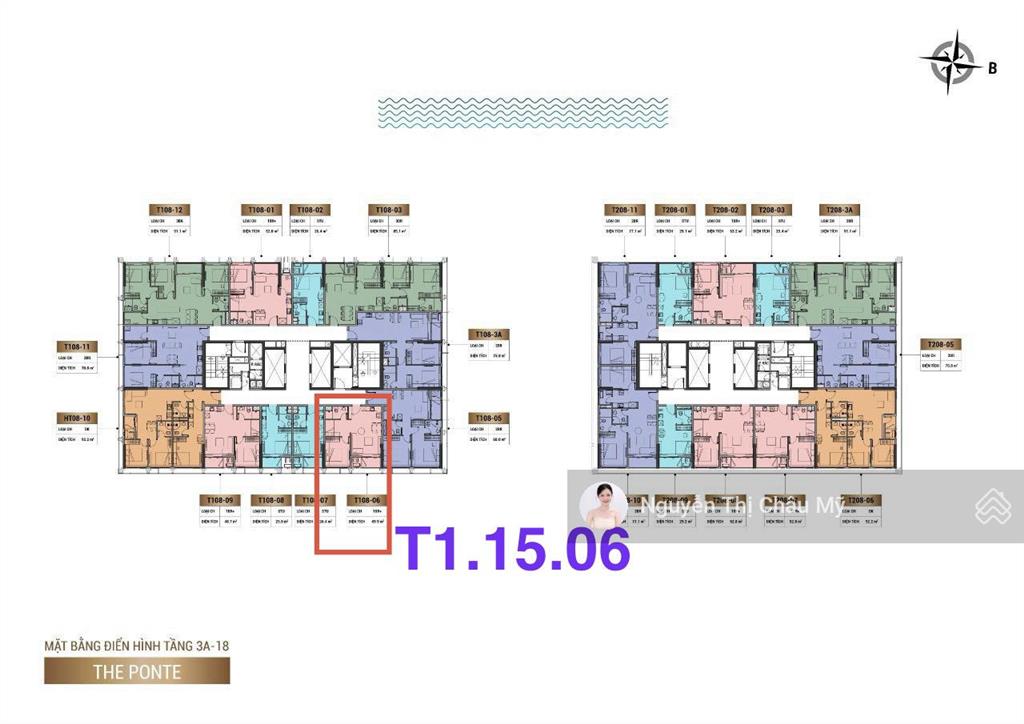 1pn+ tầng 15 view biển bán đảo hướng đông  vay ân hạn lãi 01/2027 sun ponte  ms châu mỹ