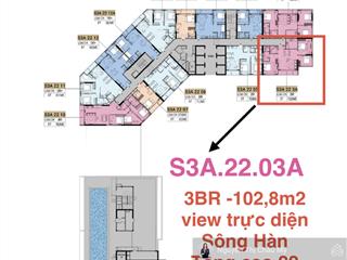 Căn góc 3pn mã 3a trực diện sông hàn toà s3a hiếm hoi  tầng cao 22  symphony  châu mỹ