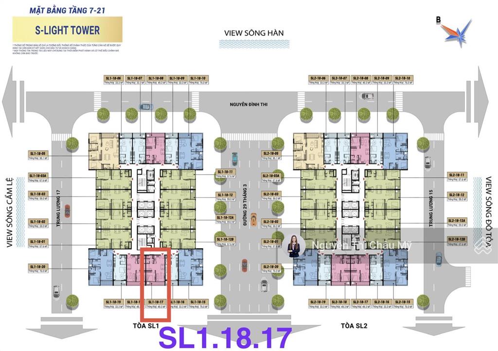 Châu mỹ srt  căn 1pn+  tầng cao 18  giá bán tts gần 52 triệu/m2  nhu cầu an cư ngay trung tâm